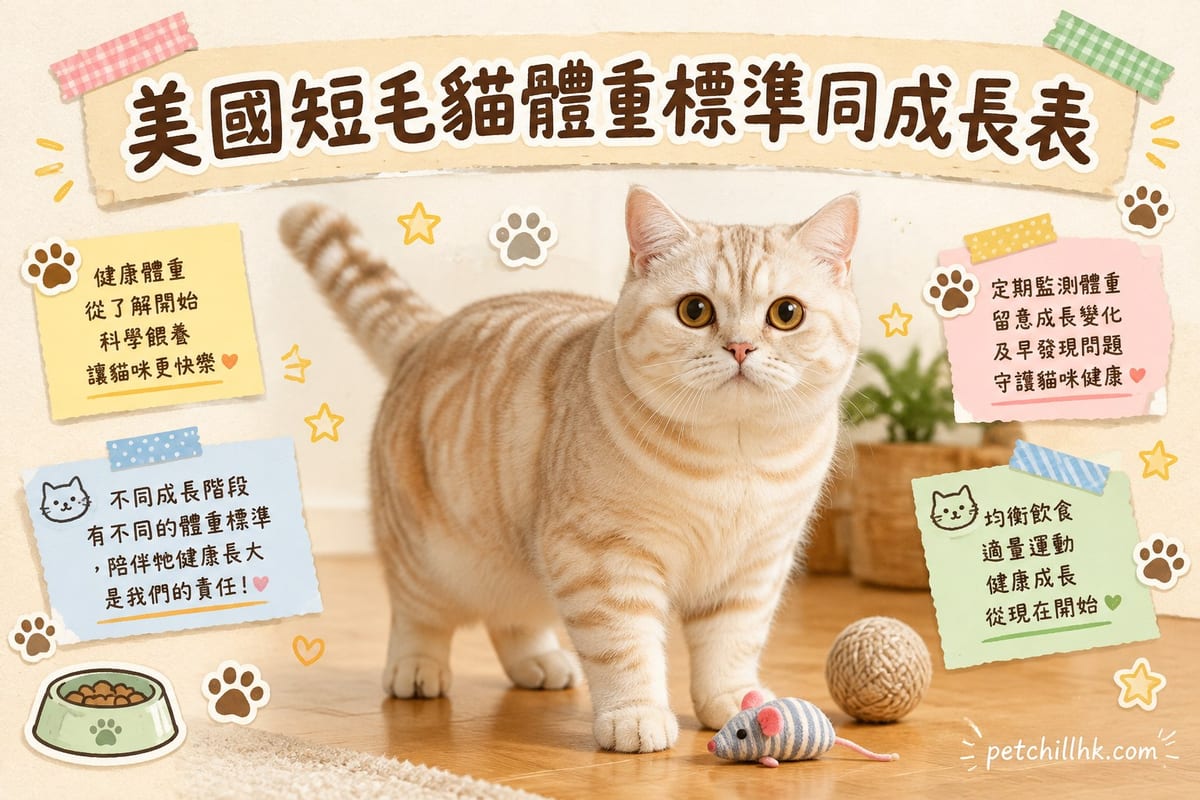 美國短毛貓體重標準同成長表|PetChill 寵物百科