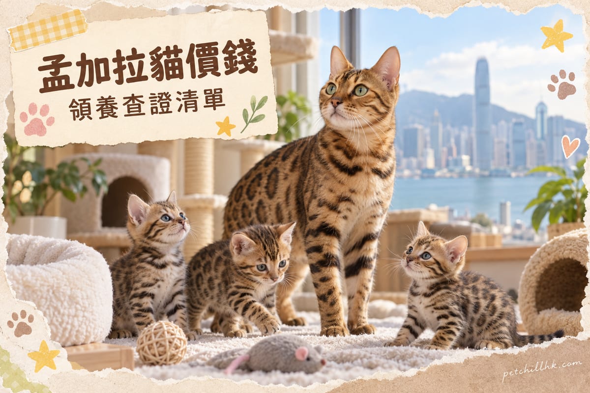孟加拉貓價錢與領養攻略：香港貓舍行情、領養途徑同查證清單｜PetChill 寵物百科