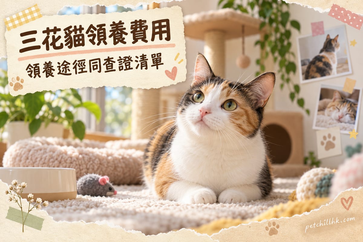 三花貓領養與價格指南：港人領養途徑、費用同查證清單｜PetChill 寵物百科