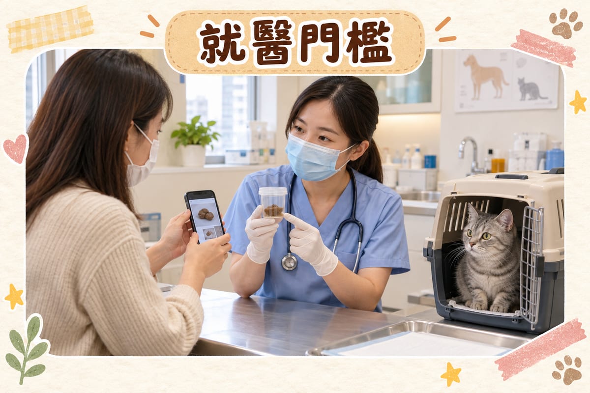 貓咪嘔吐腹瀉就醫門檻：主人帶新鮮糞便樣本同記錄去獸醫診所