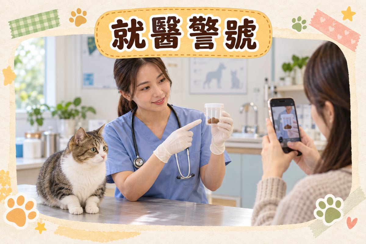 貓咪黏液便就醫警號:獸醫檢查糞便樣本