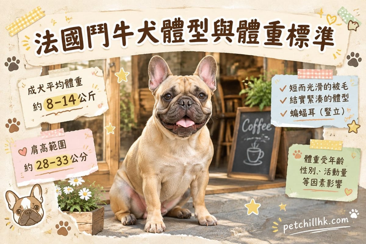 法國鬥牛犬體型與體重標準:幼犬成長曲線|PetChill 寵物百科