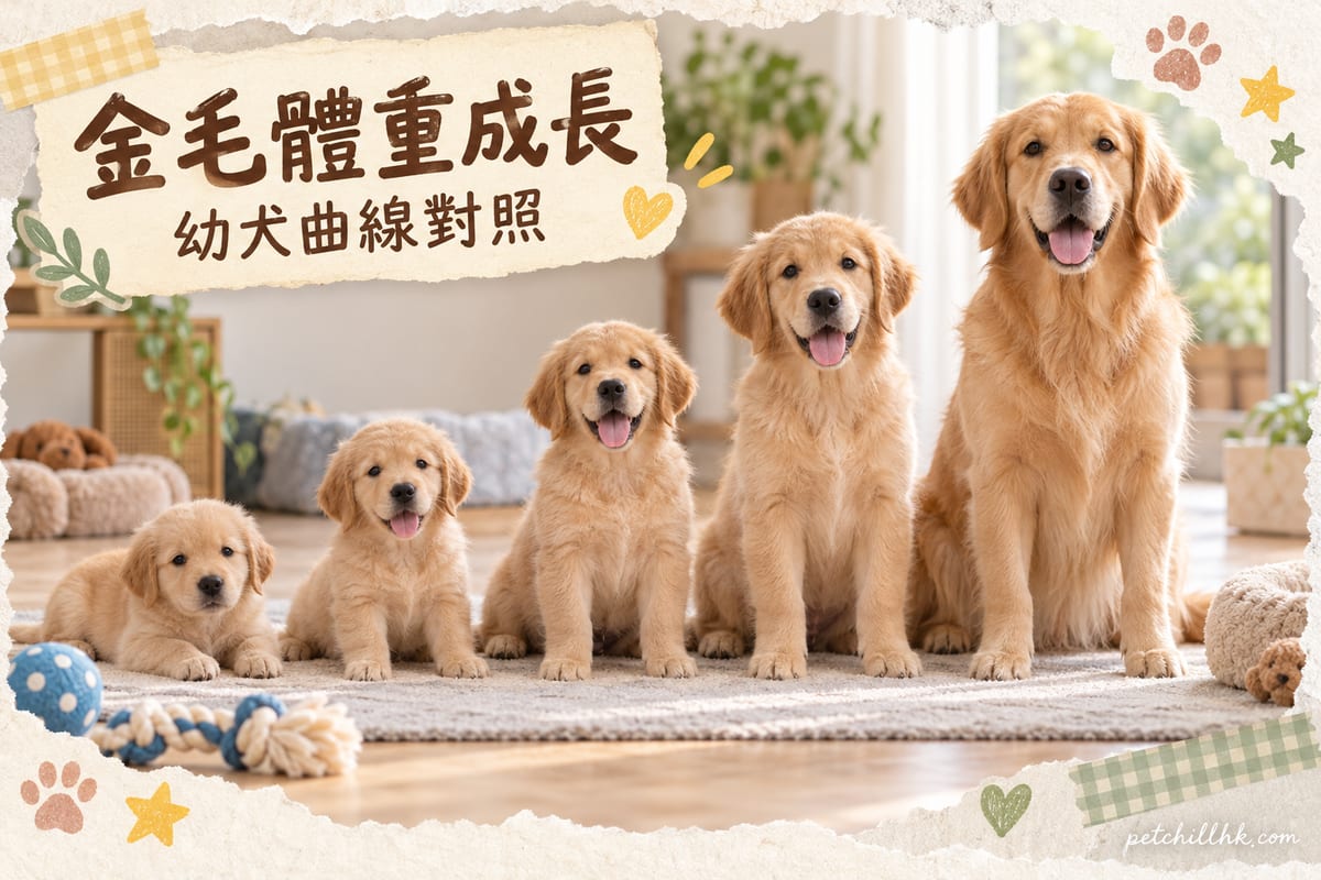 金毛幼犬成長曲線與體重對照表（香港）｜PetChill 寵物百科