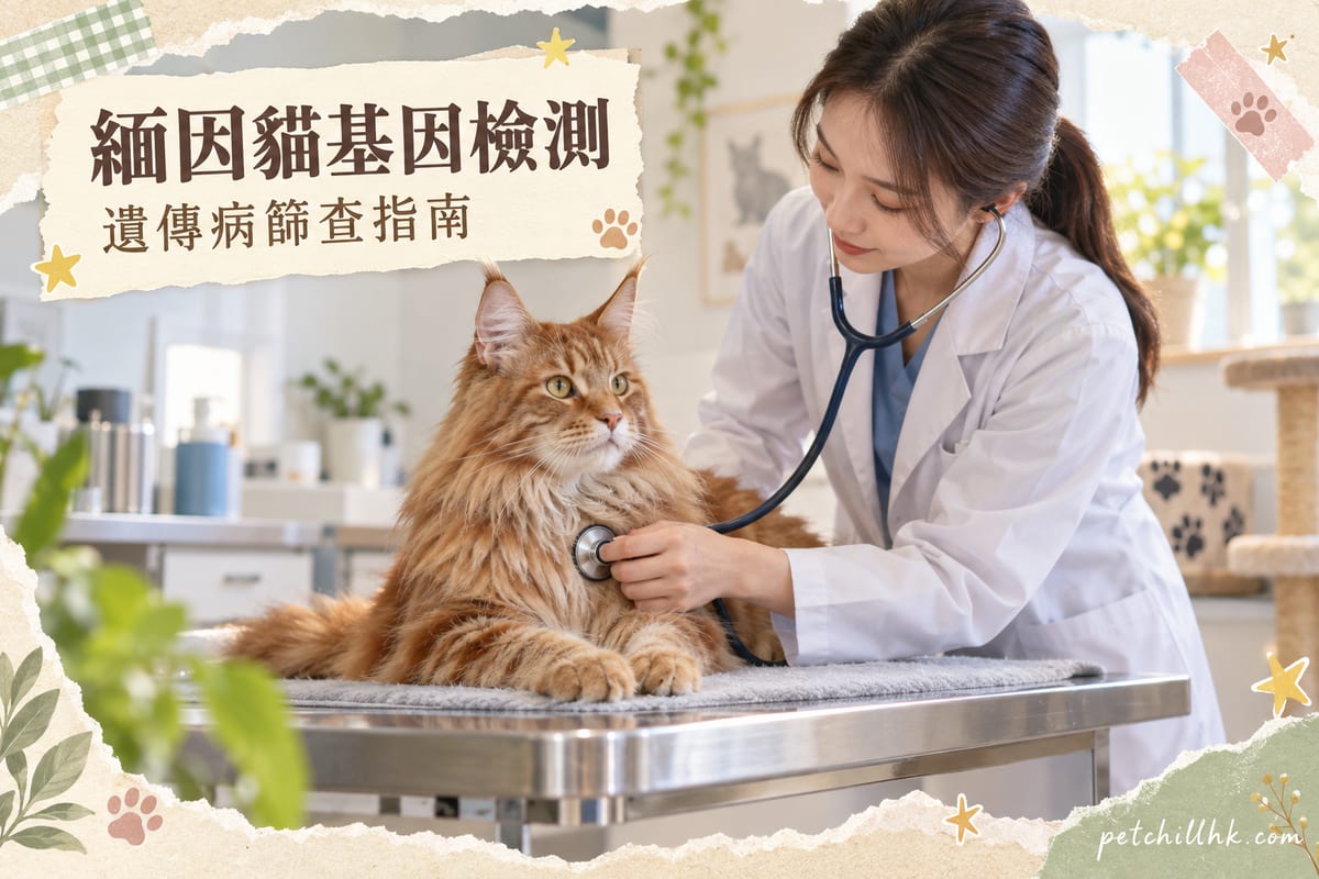 獸醫用聽診器為一隻紅色虎斑緬因貓檢查心臟的真實診所場景