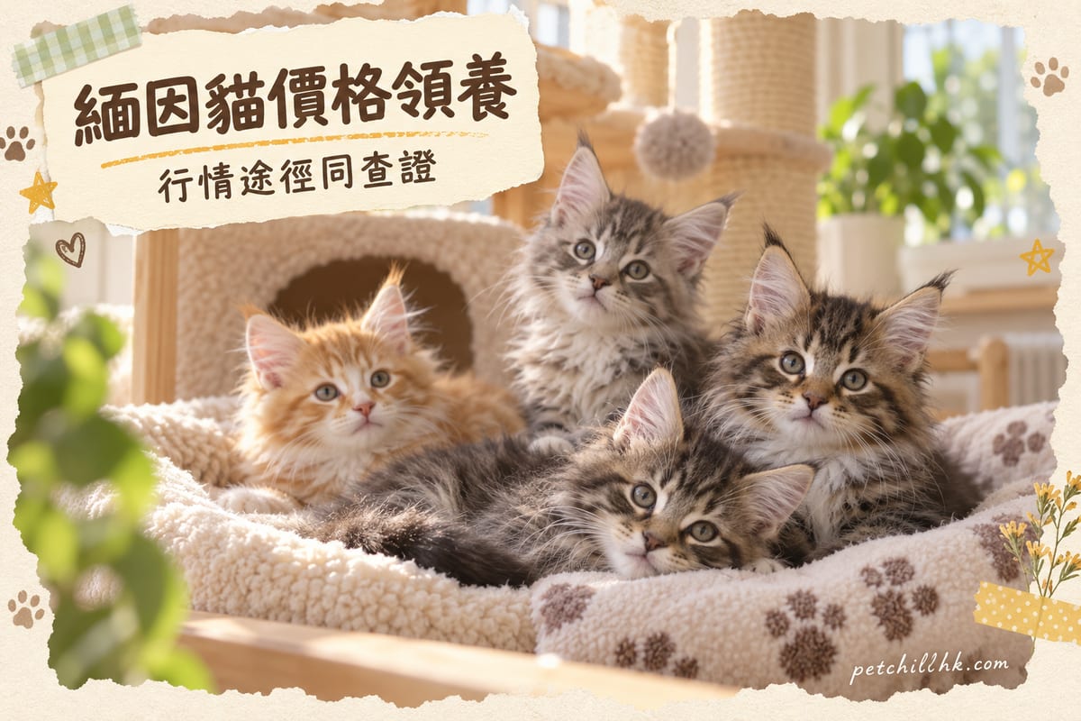 一窩毛茸茸的緬因貓幼貓在貓舍墊子上休息