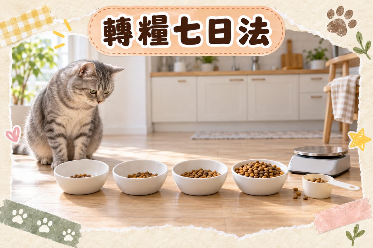 Natural Signature 轉糧七日比例同每日餵食量示意