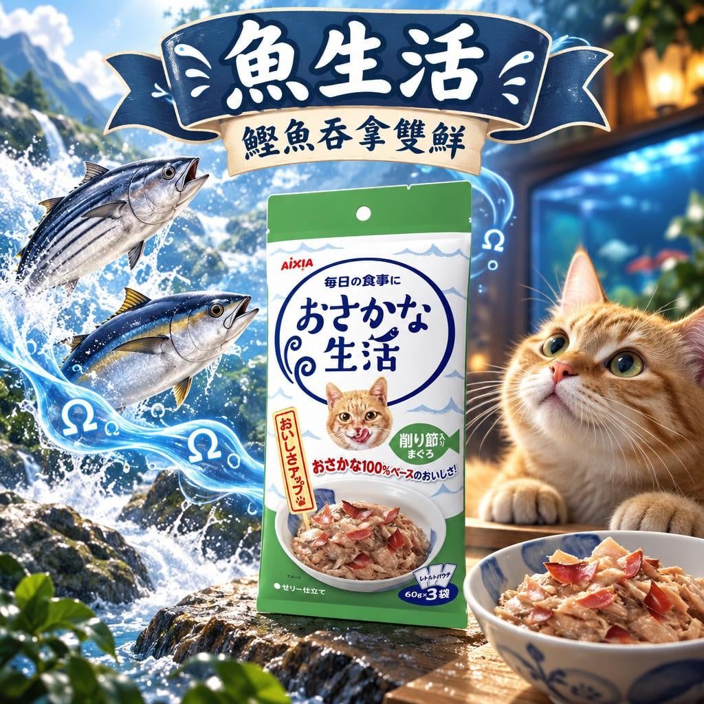 AIXIA 魚生活 OS-4 餵食比例指南：主食乾糧濕糧副食金字塔、魚日儀式同 Omega 來源拆解