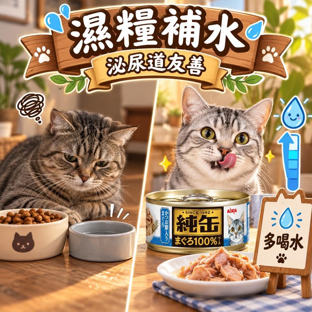 貓咪泌尿健康同補水指南｜AIXIA 濕糧補水法＋飲水站佈置＋如廁觀察紀錄