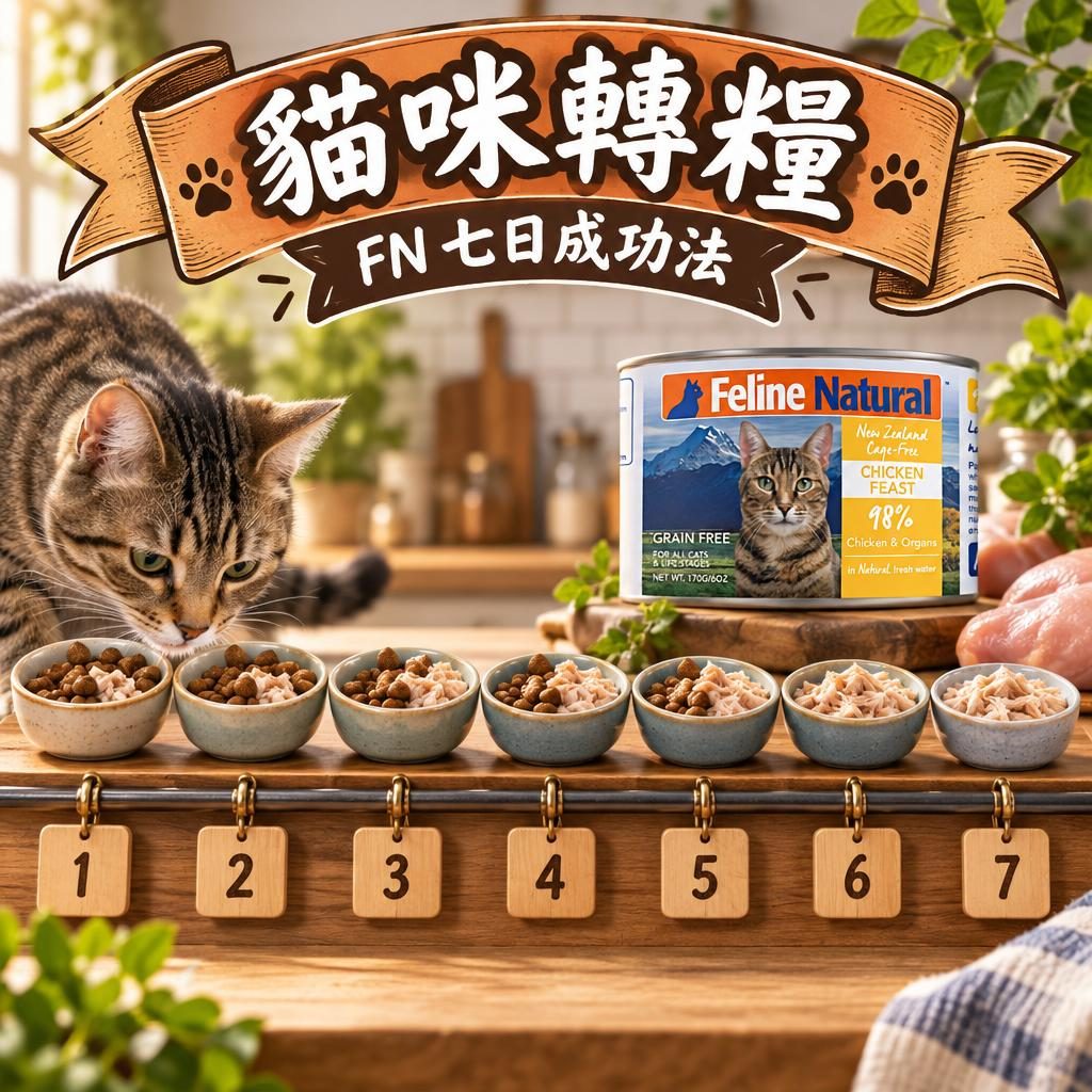 Feline Natural 轉糧必看:以雞肉鹿肉盛宴為例嘅 7 日漸進表同拒食處理