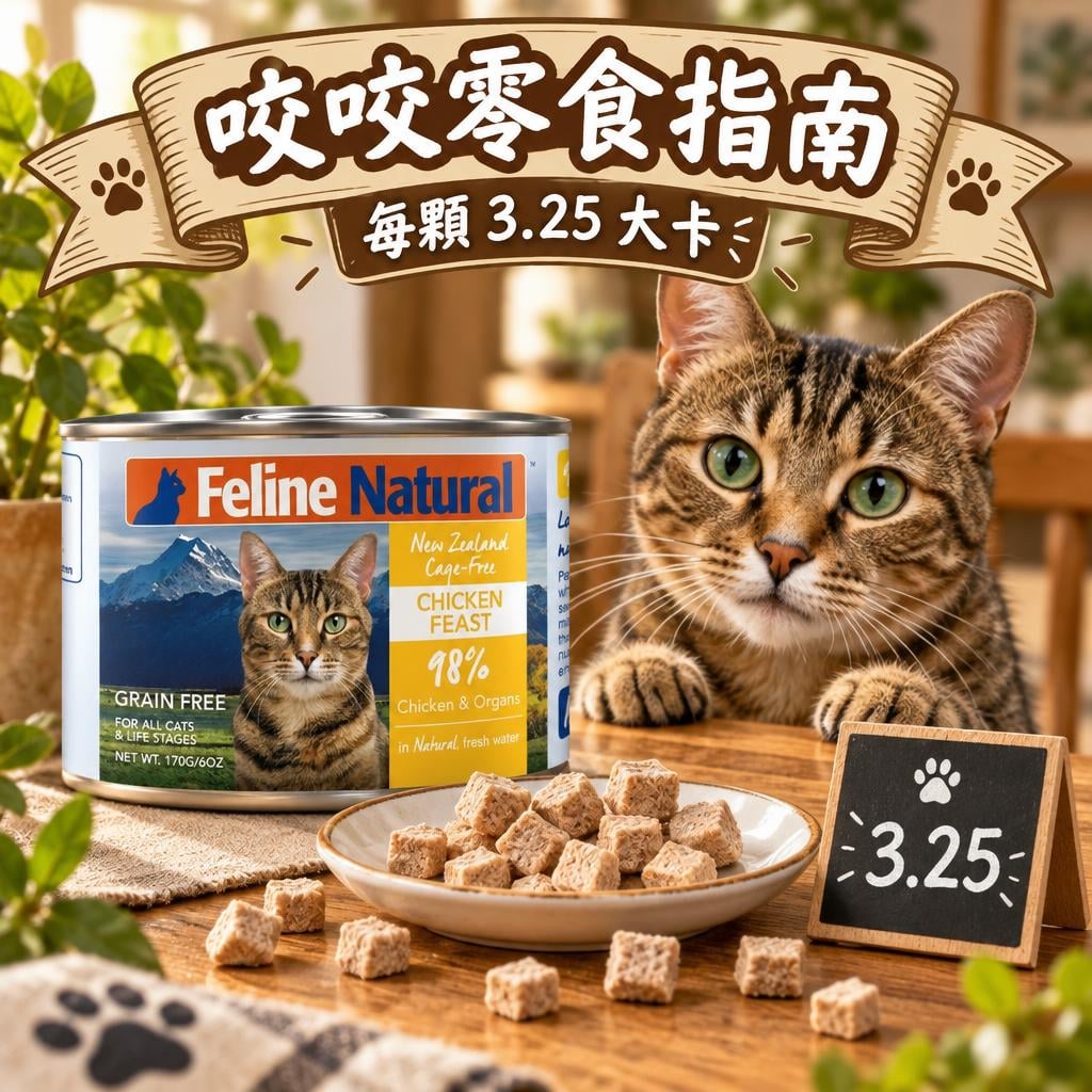 Feline Natural 咬咬零食指南:每顆 3.25 大卡點餵先唔會肥