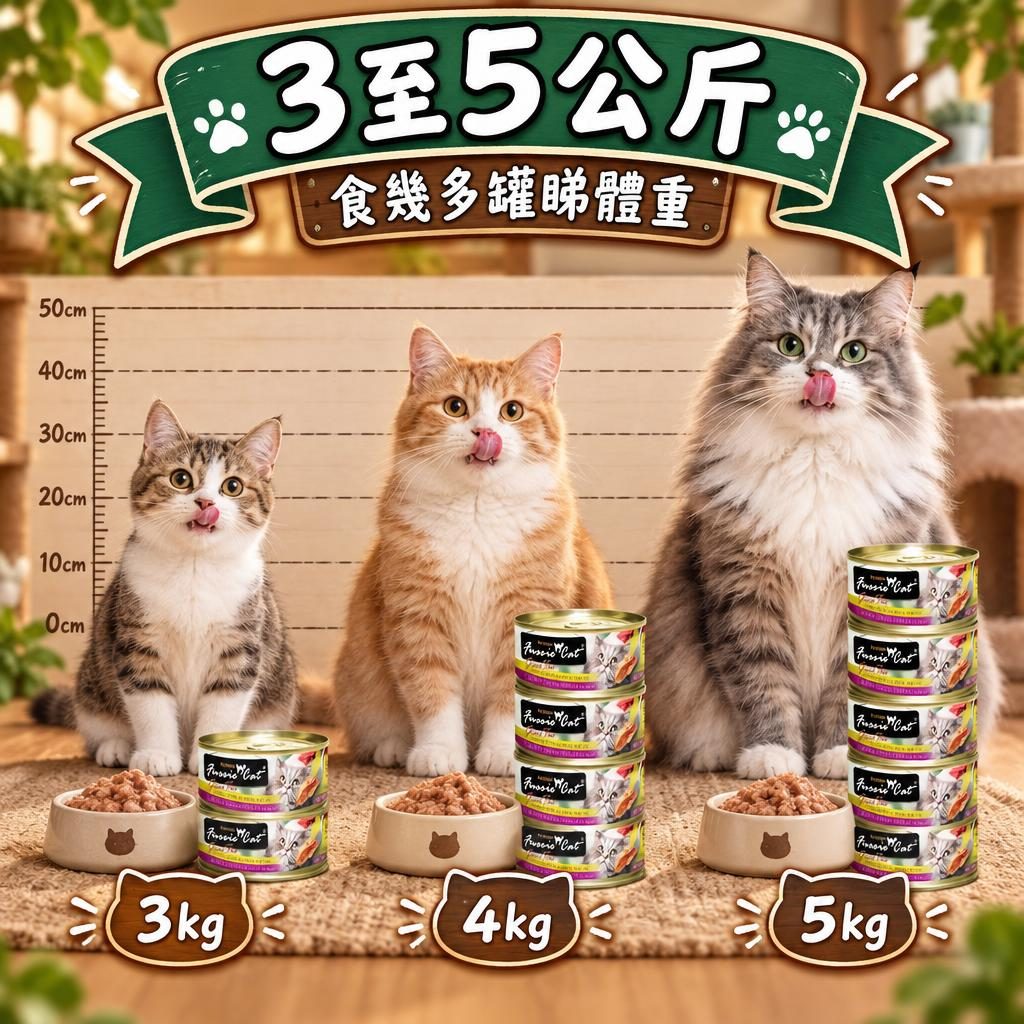 3至5公斤｜食幾多罐睇體重