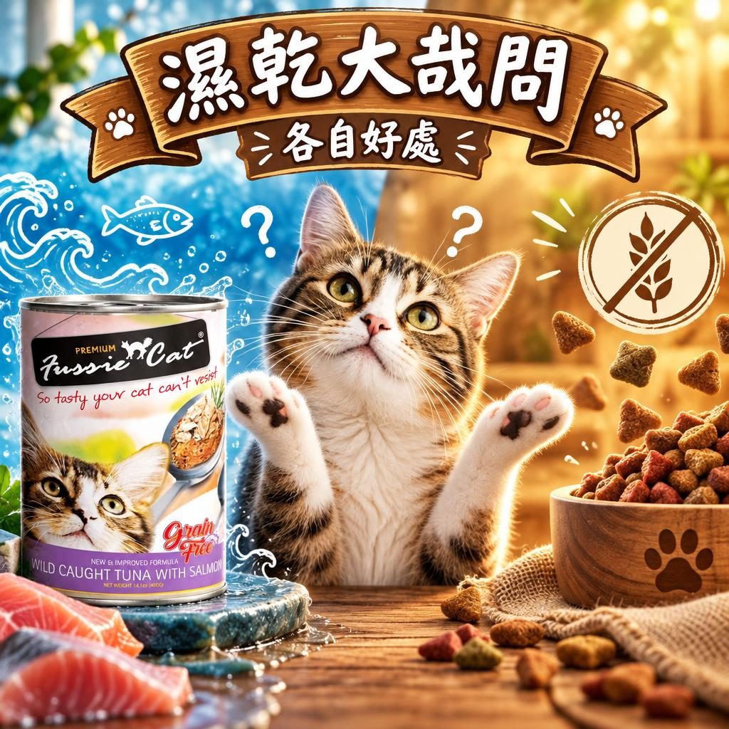 貓罐頭定乾糧好?Fussie Cat 乾濕糧營養搭配同混餵時間表