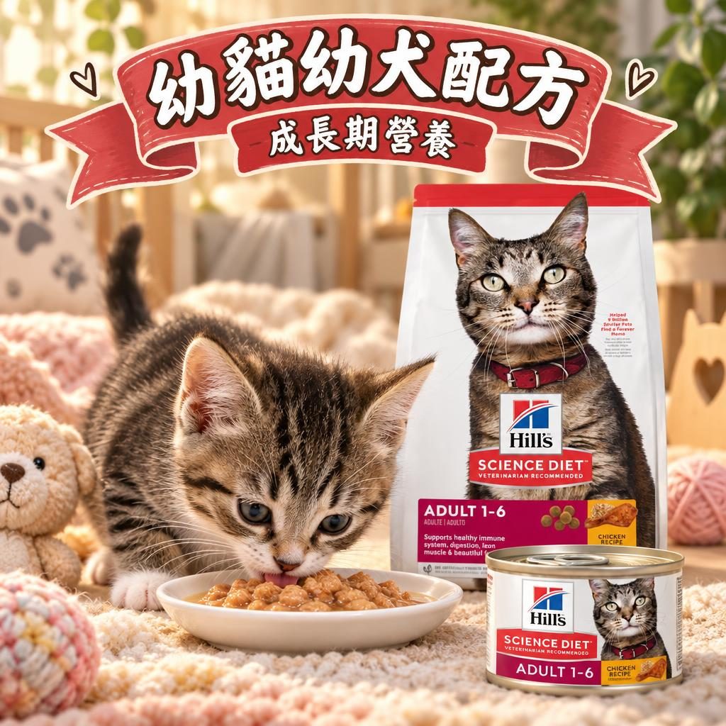 希爾思幼貓幼犬成長配方指南|1-6 歲階段營養由邊隻罐頭開始?