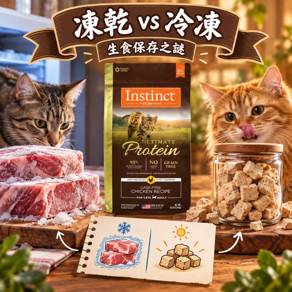 凍乾生食 vs 冷凍生肉糧:Instinct 凍乾同雪藏 raw 點揀?
