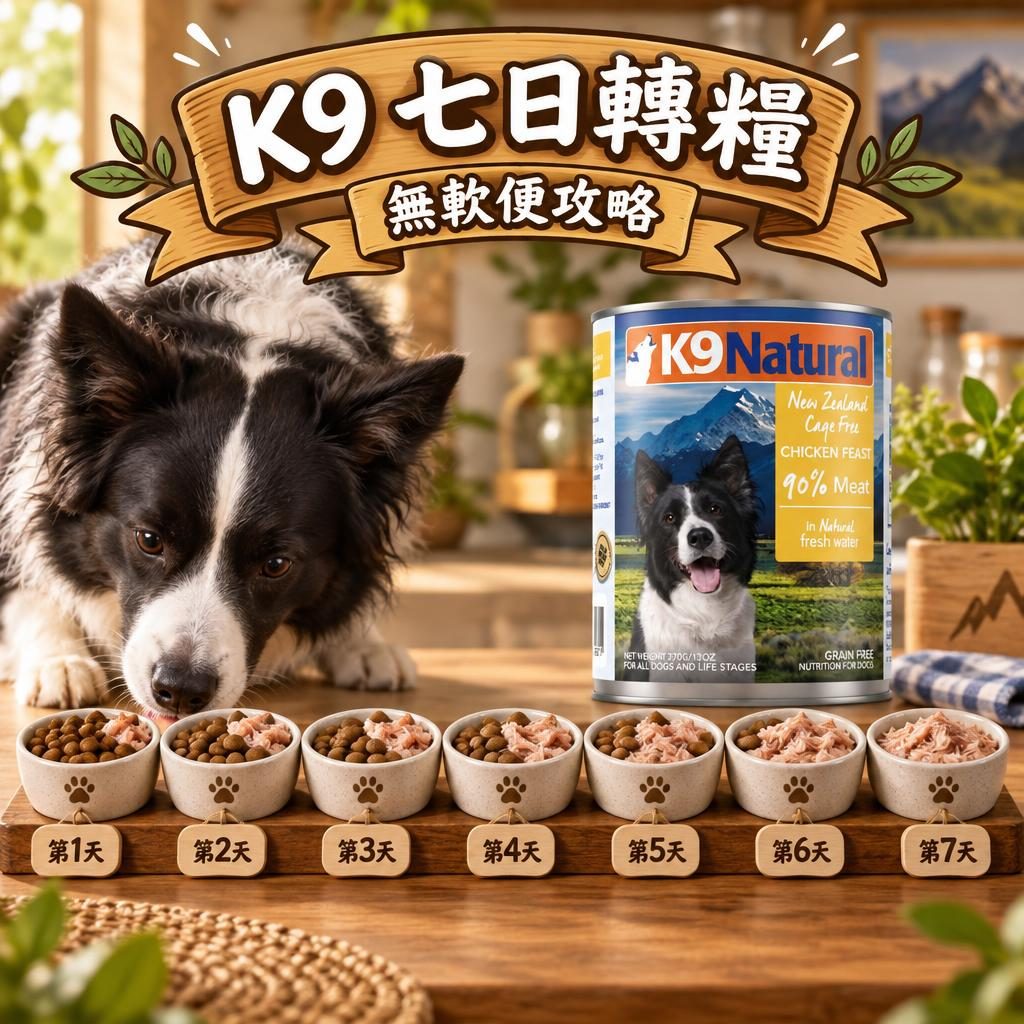 K9 Natural 七天轉糧法:避免軟便嘅漸進切換指南