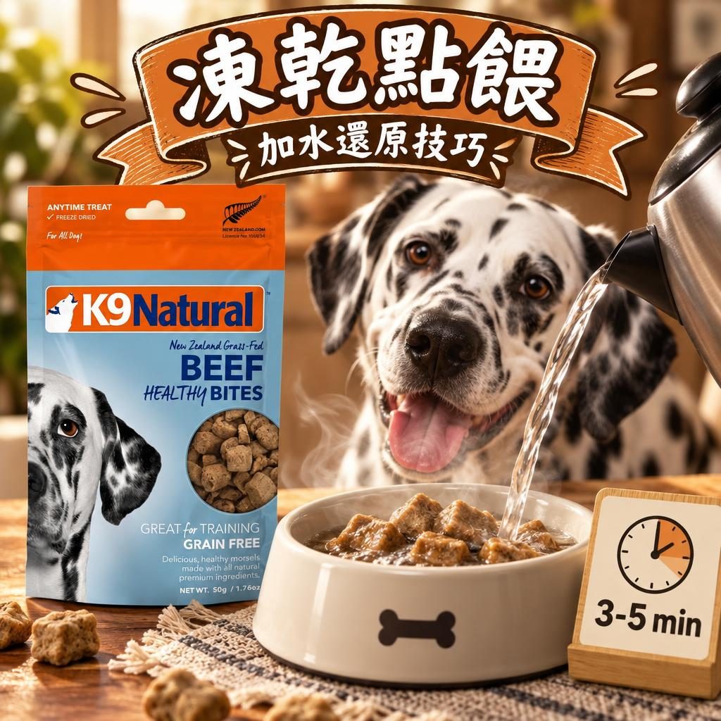 K9 Natural 凍乾狗糧點餵?暖水浸泡、還原比例同保存全教學