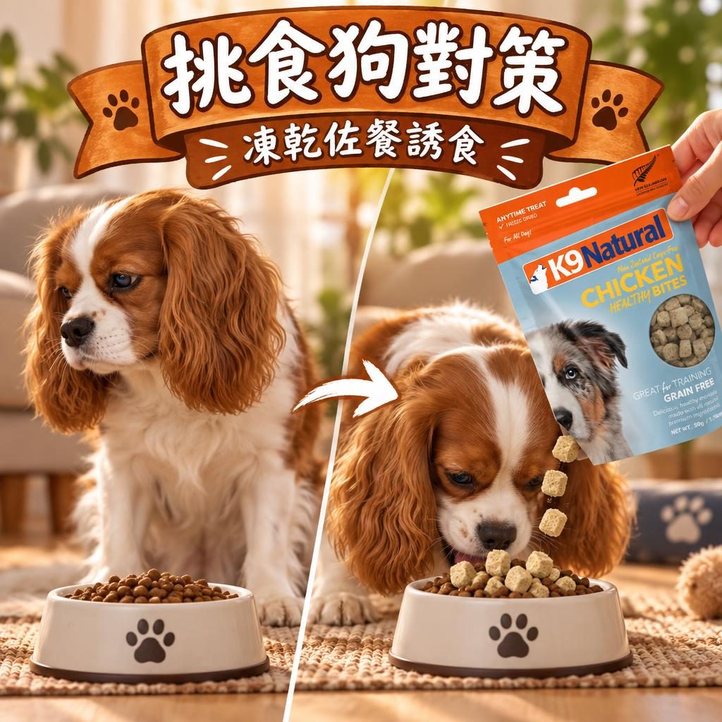 K9 Natural 挑食狗終極方案:凍乾零食同佐餐粉誘食秘訣