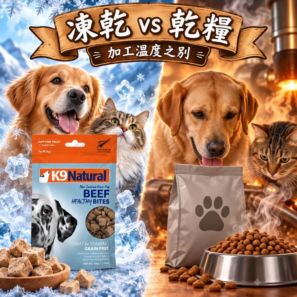 K9 Natural 凍乾 vs 傳統乾糧:加工溫度決定營養差距
