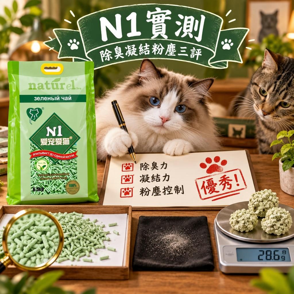 N1 豆腐貓砂評價 2026:除臭、凝結、粉塵逐項拆解,附四口味比較表