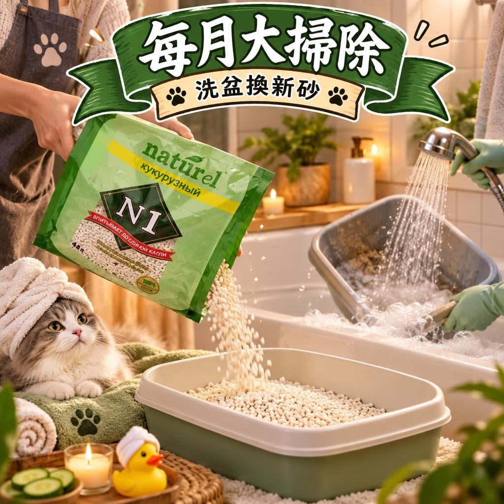 每月大掃除｜洗盆換新砂
