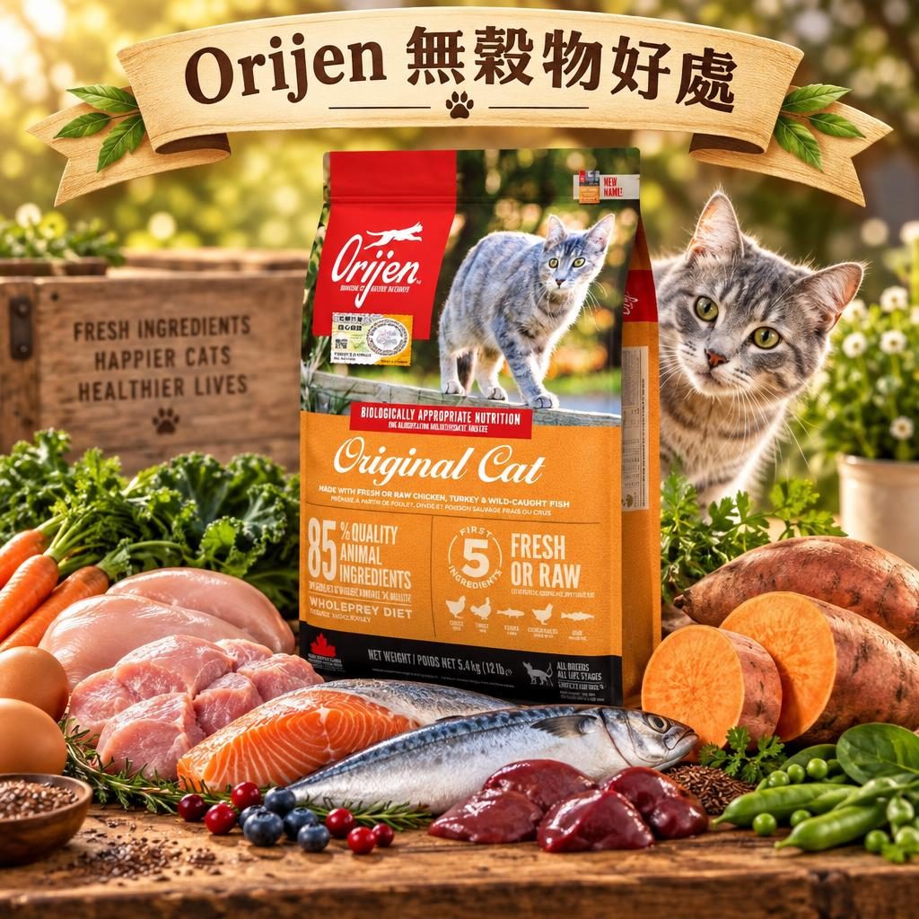 Orijen無穀物貓糧好處全解析|穀物過敏vs無穀物真相