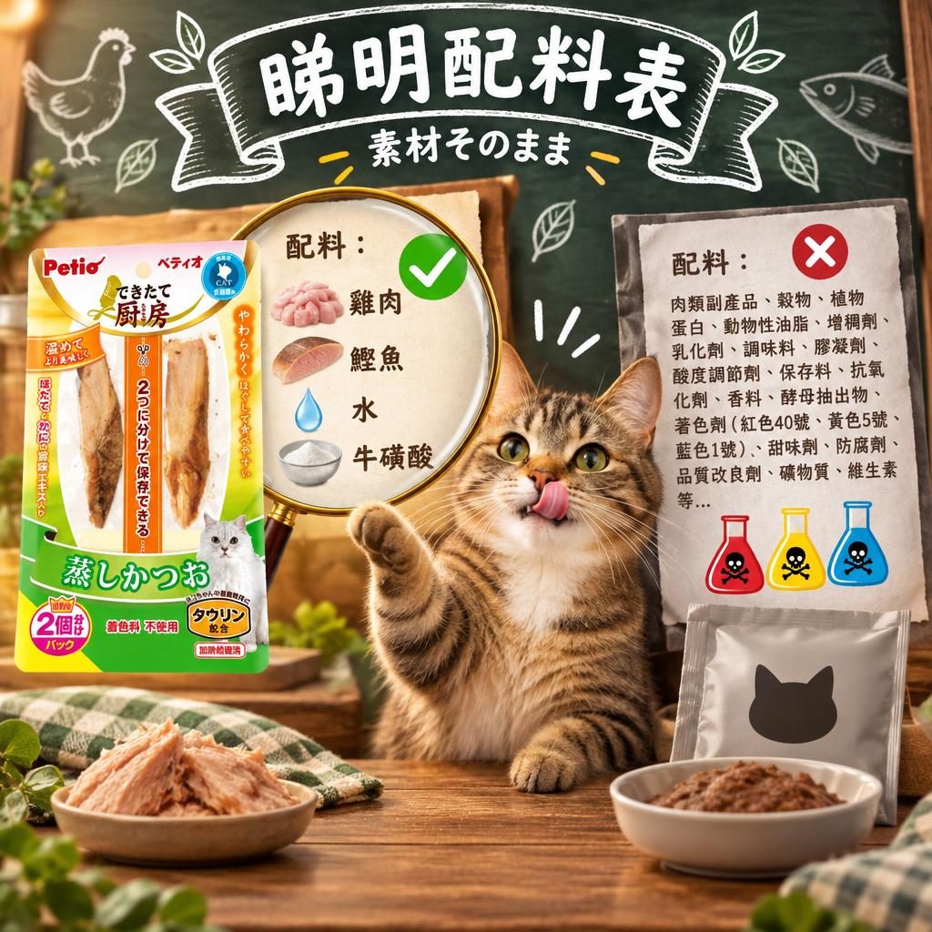 天然 vs 人工添加寵物零食點分？Petio 素材そのまま哲學＋配料表閱讀法