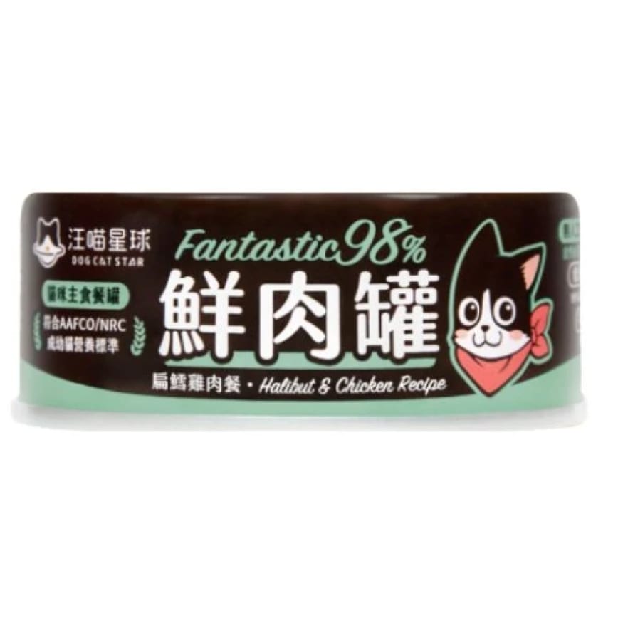 汪喵星球 98%鮮肉無膠主食罐 雞肉扁鱈 80g (FM102)