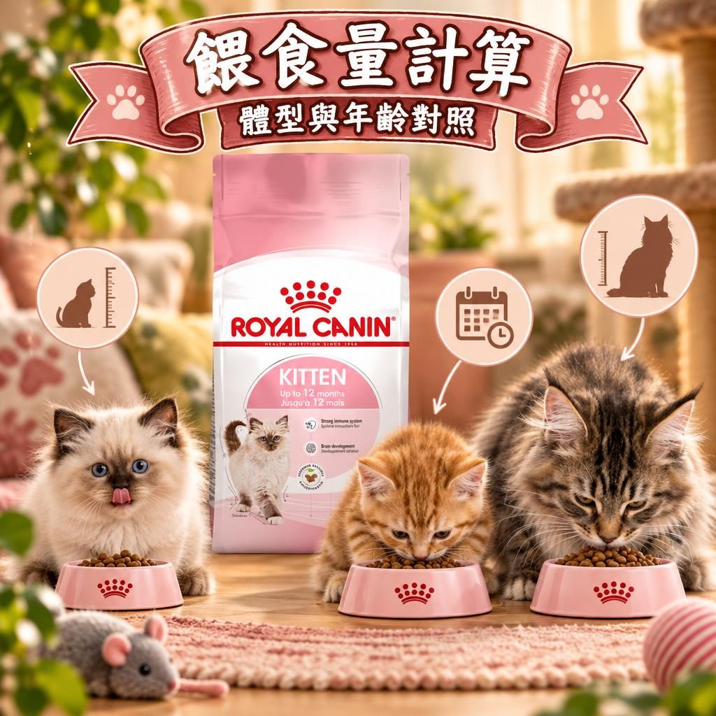 不同體型貓隻各自嘅食碗份量