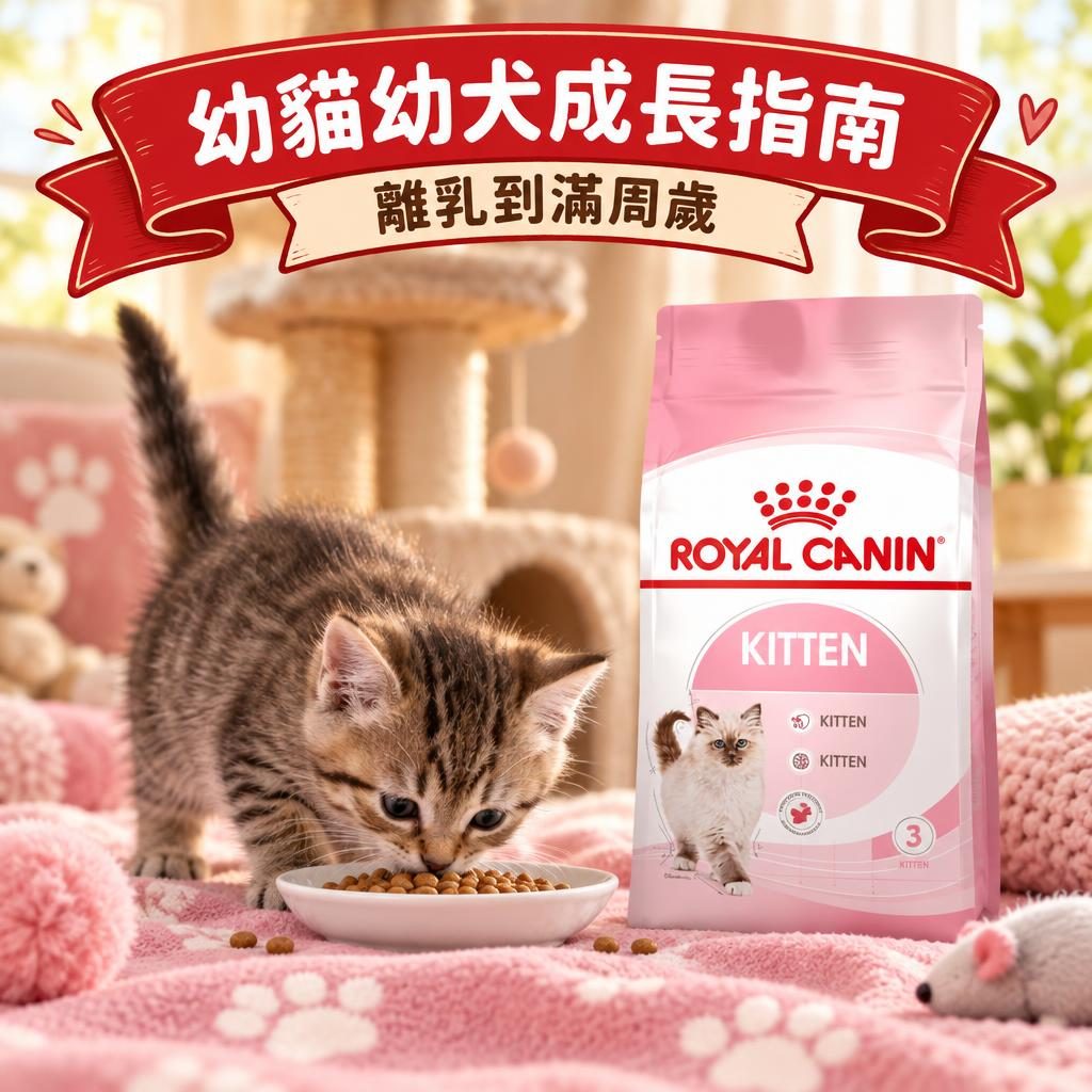 幼貓幼犬成長期餵食指南:皇家離乳到轉糧全週期