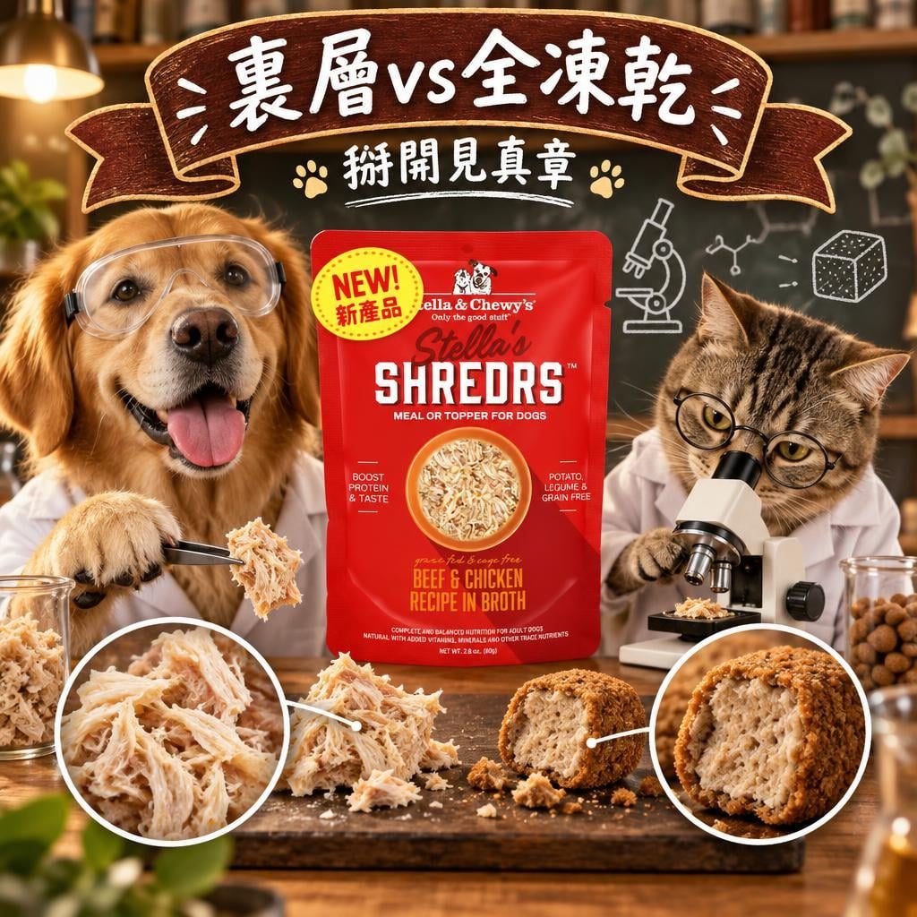 裹層vs全凍乾｜掰開見真章