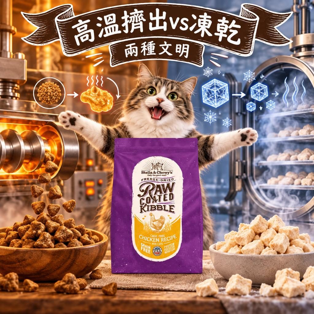凍乾糧 vs 傳統乾糧深度比較|Stella & Chewy's 製程、碳水、每月成本一次講清