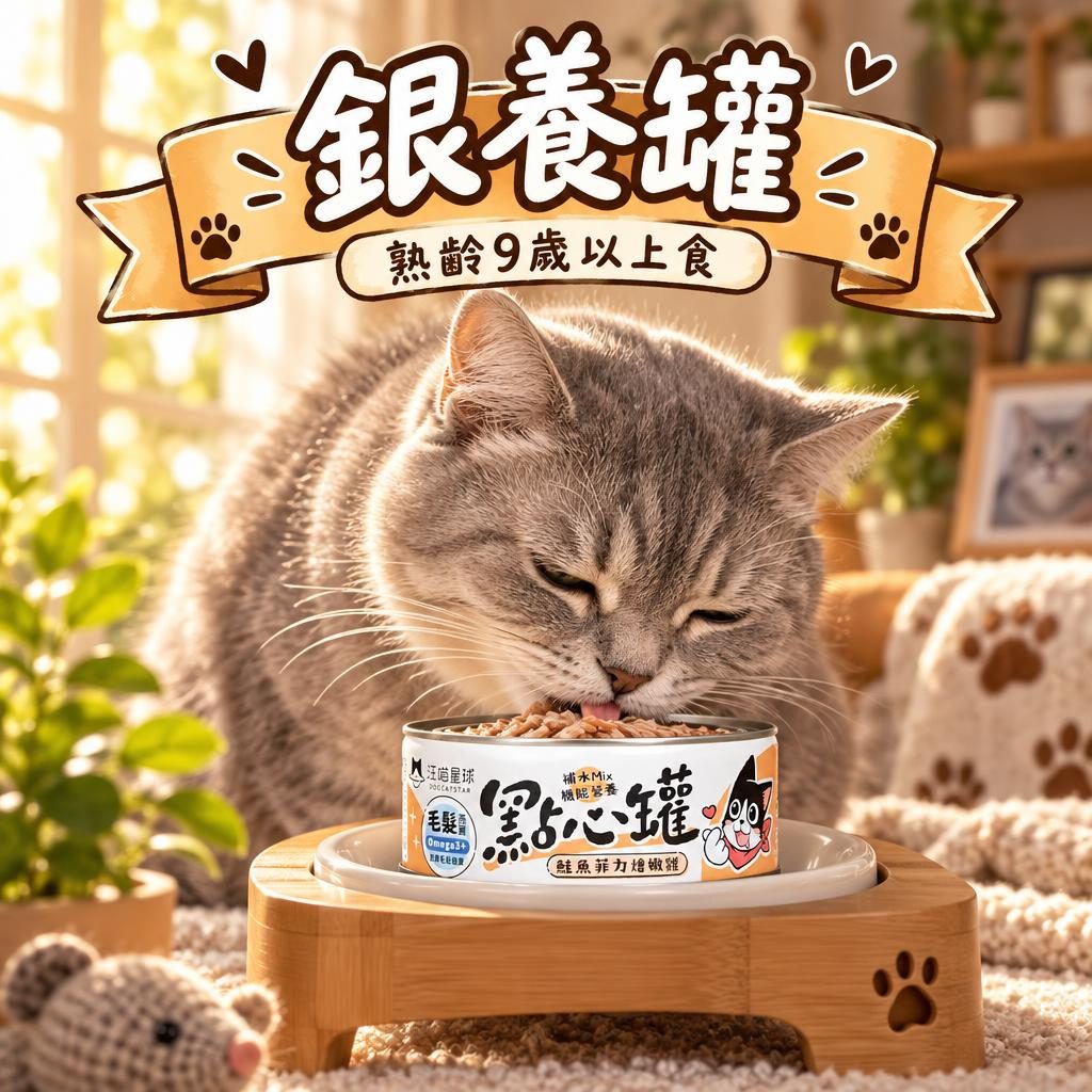 熟齡貓主食罐推薦：汪喵星球銀養罐系列低磷配方全解析