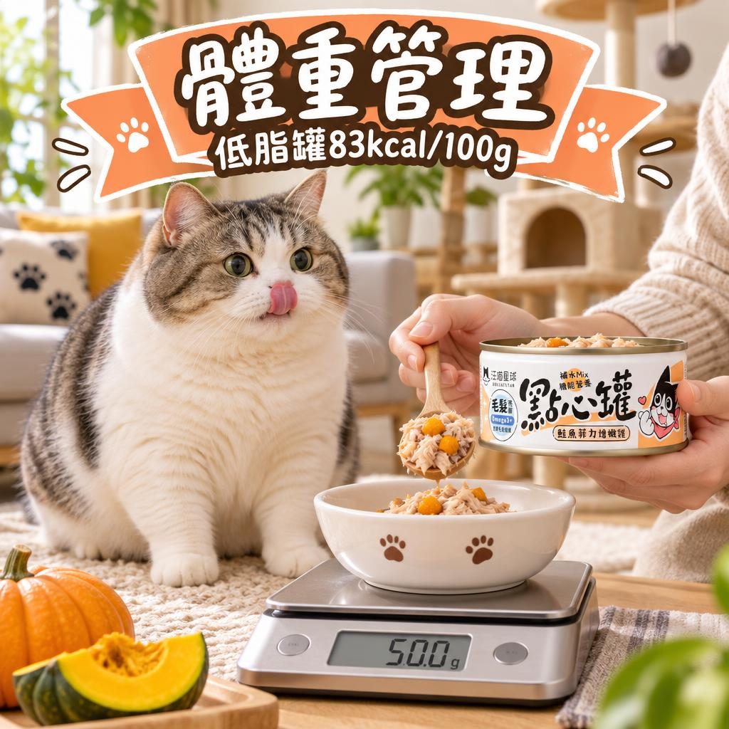 貓咪減肥點做唔餓肚？汪喵星球低脂主食罐＋體態管理全方案