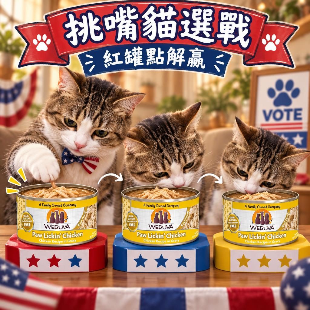 挑嘴貓主食罐點揀？WeRuVa 紅罐銷冠、顏色罐蓋輪替法與 7-10 天轉糧實錄