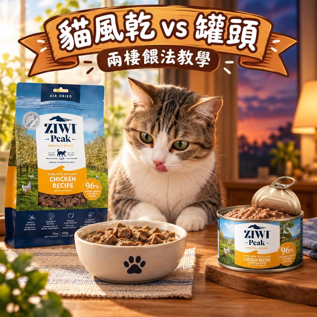 ZiwiPeak 貓風乾糧 vs 主食罐邊個好?2026 日_COST 實算+兩餵法配置