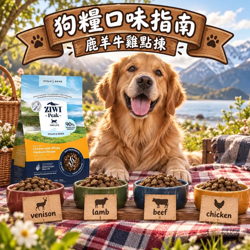 ZiwiPeak 狗糧口味全覽:鹿、羊、牛、雞怎麼選?新奇蛋白概念拆解