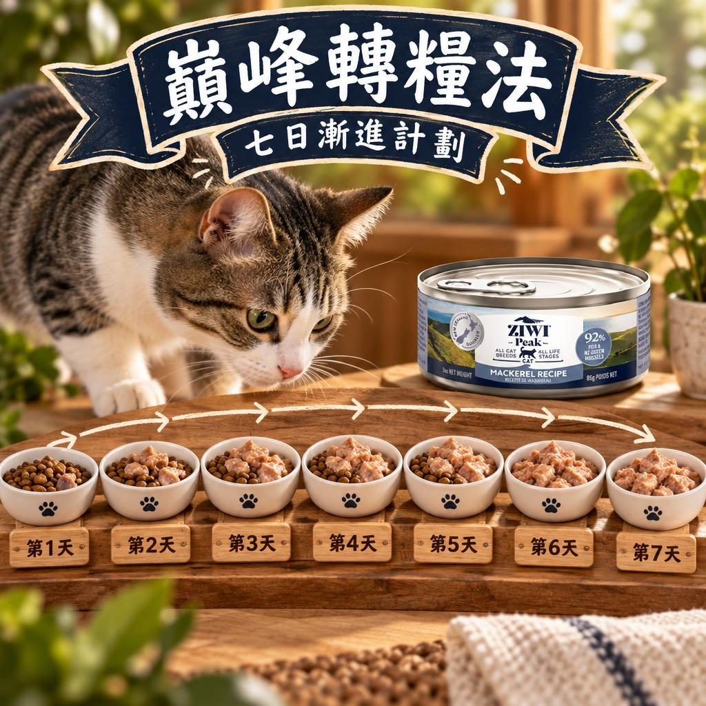 ZiwiPeak 轉糧攻略:7-10 日安全換糧日程表|軟便嘔吐應變指南
