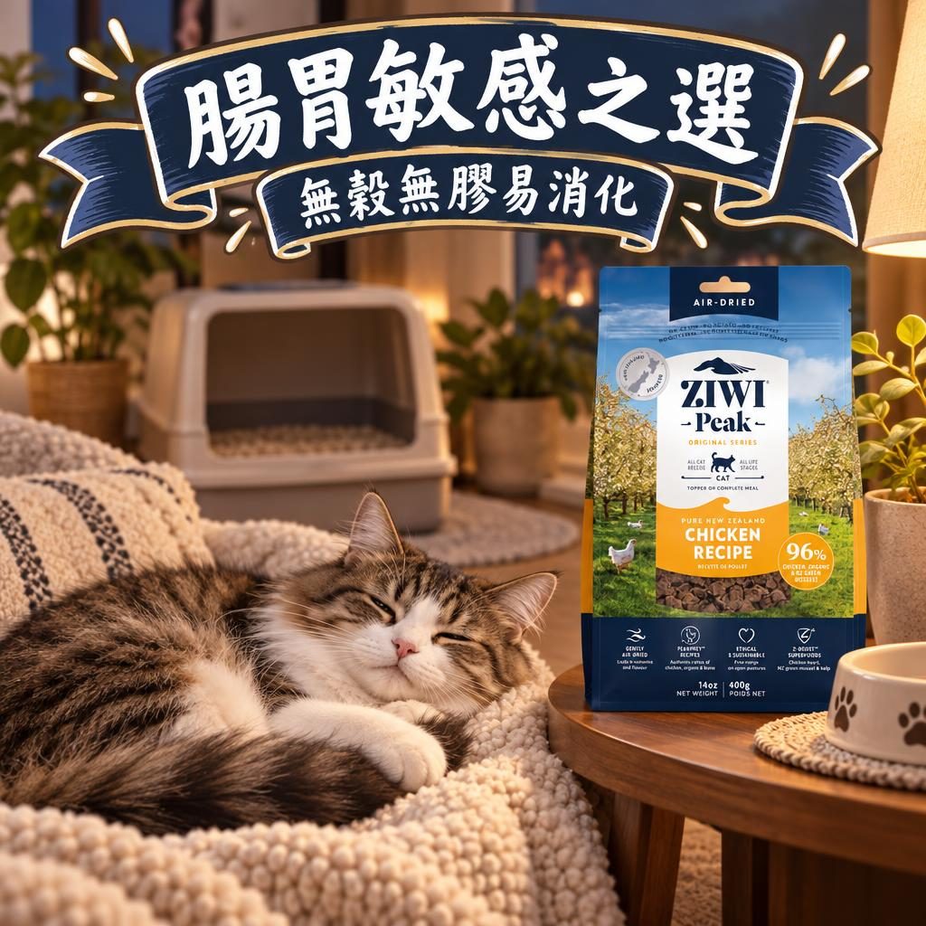 ZiwiPeak 腸胃敏感貓狗適用嗎?無穀無膠風乾糧的轉糧安排